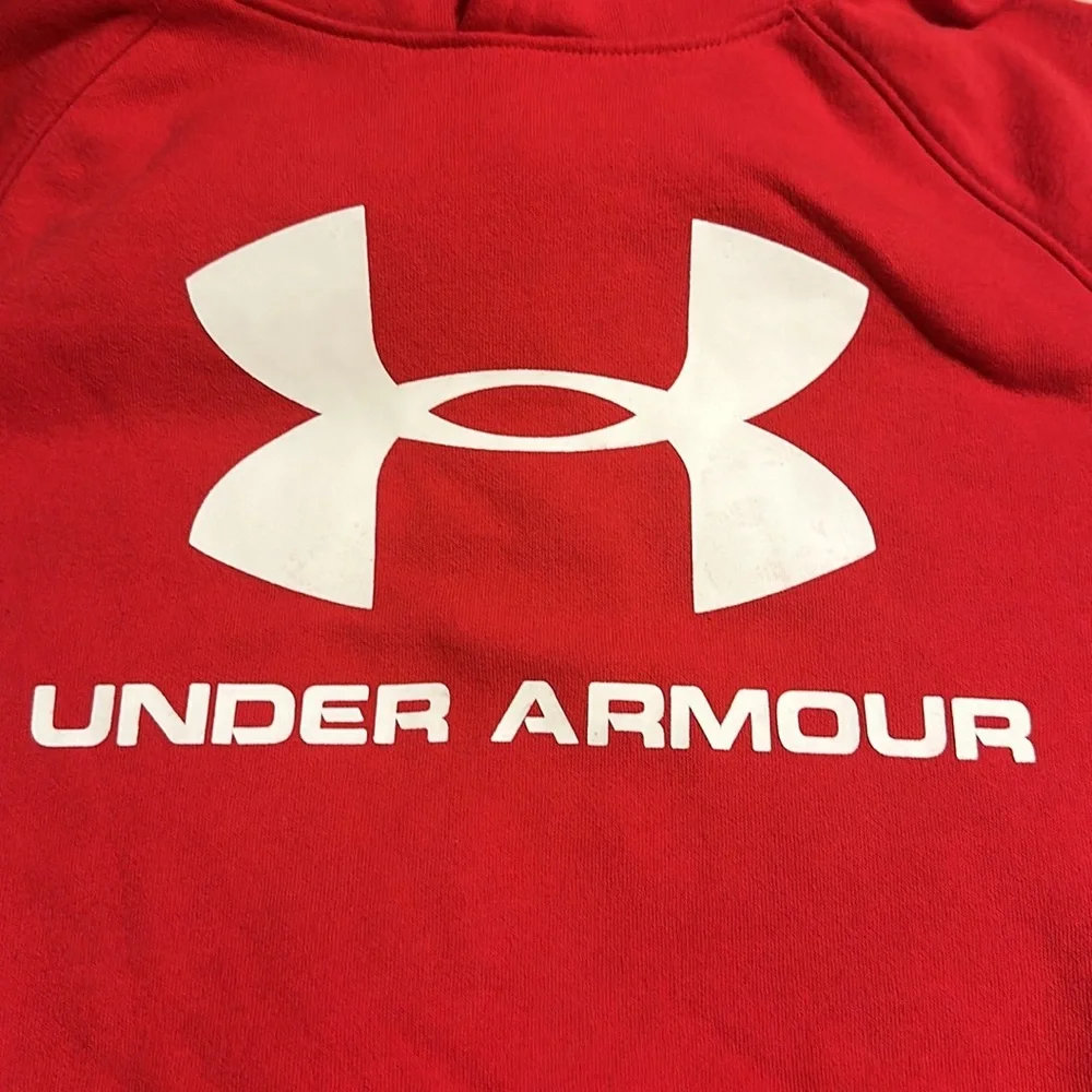 Under Armour Boys' Big Logo Fire red hoodie